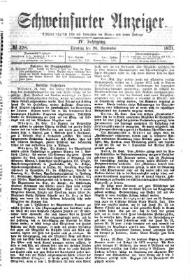 Schweinfurter Anzeiger Dienstag 26. September 1871