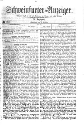 Schweinfurter Anzeiger Samstag 7. Oktober 1871