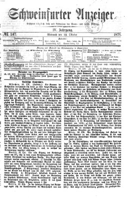 Schweinfurter Anzeiger Mittwoch 18. Oktober 1871