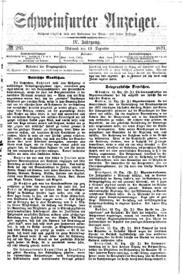 Schweinfurter Anzeiger Mittwoch 13. Dezember 1871