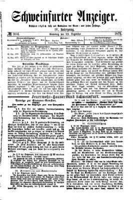 Schweinfurter Anzeiger Samstag 23. Dezember 1871