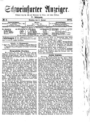 Schweinfurter Anzeiger Dienstag 2. Januar 1872