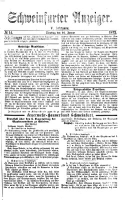 Schweinfurter Anzeiger Dienstag 16. Januar 1872