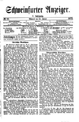 Schweinfurter Anzeiger Mittwoch 24. Januar 1872