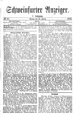 Schweinfurter Anzeiger Montag 29. Januar 1872