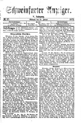 Schweinfurter Anzeiger Mittwoch 31. Januar 1872