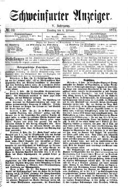 Schweinfurter Anzeiger Dienstag 6. Februar 1872