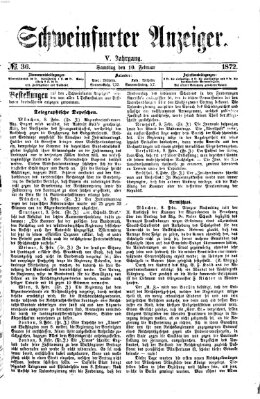 Schweinfurter Anzeiger Samstag 10. Februar 1872