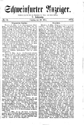 Schweinfurter Anzeiger Samstag 23. März 1872