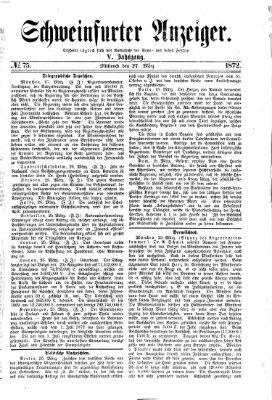 Schweinfurter Anzeiger Mittwoch 27. März 1872