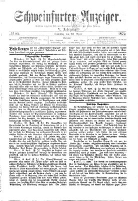 Schweinfurter Anzeiger Samstag 20. April 1872