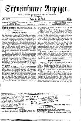 Schweinfurter Anzeiger Freitag 26. April 1872