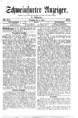 Schweinfurter Anzeiger Dienstag 4. Juni 1872