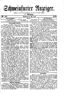 Schweinfurter Anzeiger Samstag 22. Juni 1872