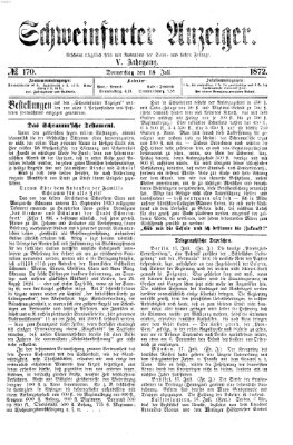 Schweinfurter Anzeiger Donnerstag 18. Juli 1872