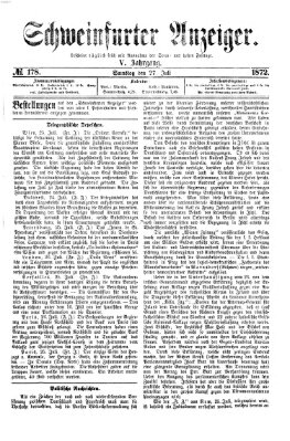 Schweinfurter Anzeiger Samstag 27. Juli 1872