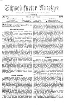 Schweinfurter Anzeiger Mittwoch 7. August 1872