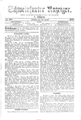 Schweinfurter Anzeiger Samstag 10. August 1872