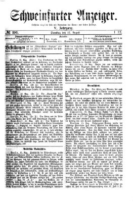 Schweinfurter Anzeiger Samstag 17. August 1872