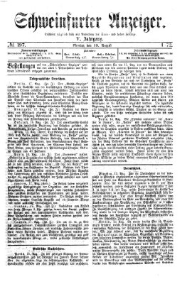 Schweinfurter Anzeiger Montag 19. August 1872