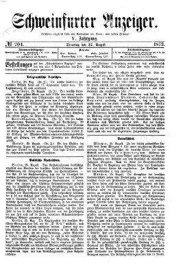 Schweinfurter Anzeiger Dienstag 27. August 1872