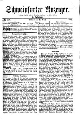 Schweinfurter Anzeiger Mittwoch 28. August 1872