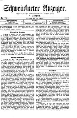 Schweinfurter Anzeiger Samstag 31. August 1872