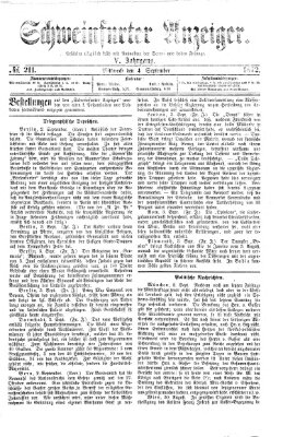 Schweinfurter Anzeiger Mittwoch 4. September 1872