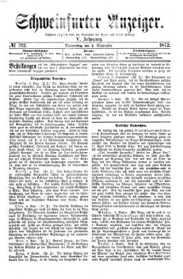 Schweinfurter Anzeiger Donnerstag 5. September 1872