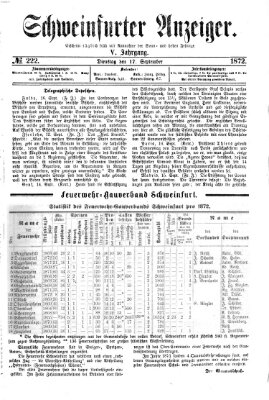 Schweinfurter Anzeiger Dienstag 17. September 1872