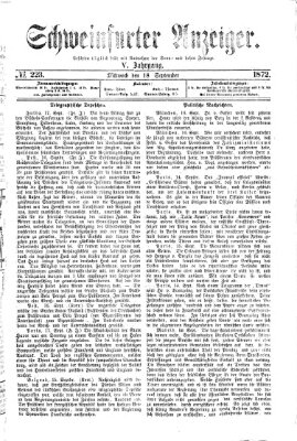 Schweinfurter Anzeiger Mittwoch 18. September 1872