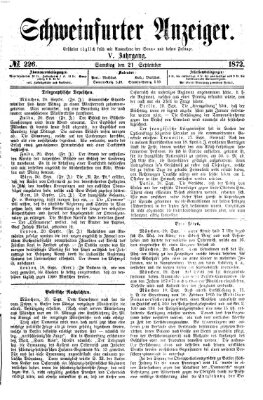 Schweinfurter Anzeiger Samstag 21. September 1872