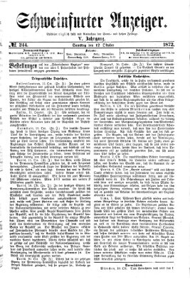 Schweinfurter Anzeiger Samstag 12. Oktober 1872