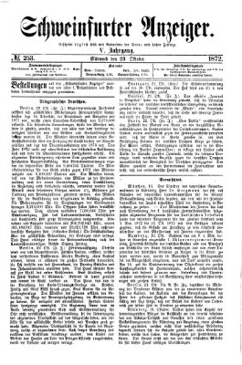 Schweinfurter Anzeiger Mittwoch 23. Oktober 1872