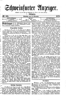 Schweinfurter Anzeiger Samstag 9. November 1872