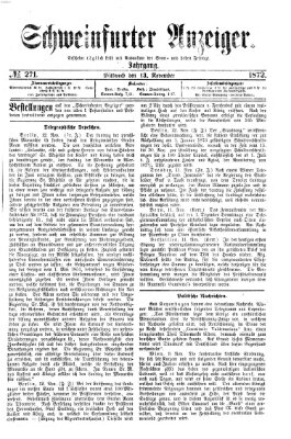 Schweinfurter Anzeiger Mittwoch 13. November 1872