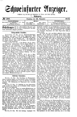 Schweinfurter Anzeiger Samstag 30. November 1872