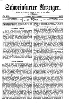 Schweinfurter Anzeiger Donnerstag 5. Dezember 1872