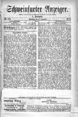 Schweinfurter Anzeiger Samstag 7. Dezember 1872