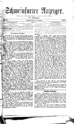 Schweinfurter Anzeiger Donnerstag 16. Januar 1873