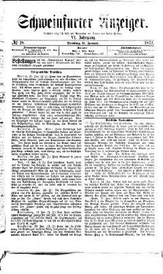 Schweinfurter Anzeiger Dienstag 21. Januar 1873