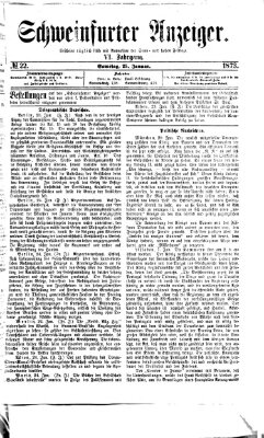 Schweinfurter Anzeiger Samstag 25. Januar 1873