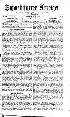 Schweinfurter Anzeiger Mittwoch 12. Februar 1873