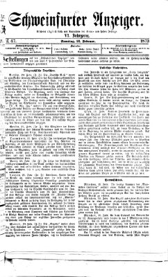 Schweinfurter Anzeiger Samstag 22. Februar 1873