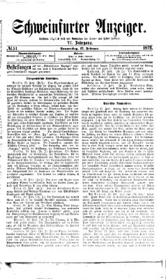 Schweinfurter Anzeiger Donnerstag 27. Februar 1873