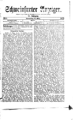 Schweinfurter Anzeiger Donnerstag 13. März 1873