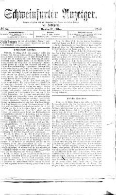 Schweinfurter Anzeiger Montag 17. März 1873