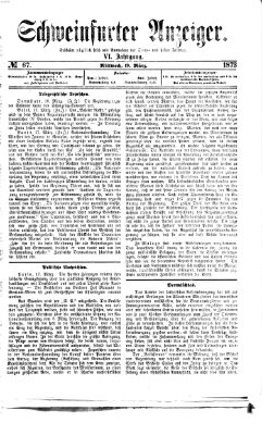 Schweinfurter Anzeiger Mittwoch 19. März 1873