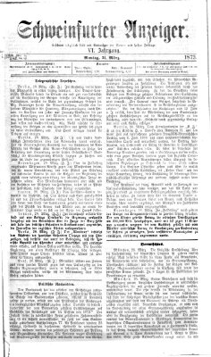 Schweinfurter Anzeiger Montag 31. März 1873