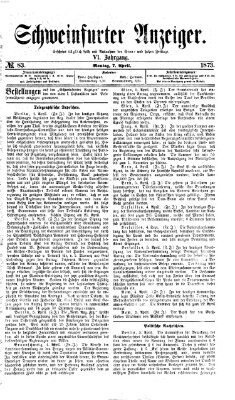 Schweinfurter Anzeiger Montag 7. April 1873